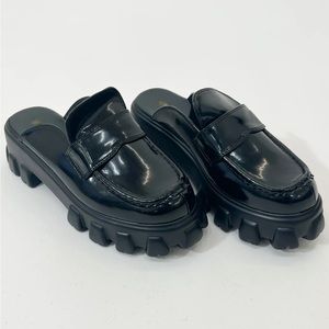 Campbell Chunky Lug Sole Mules - Black